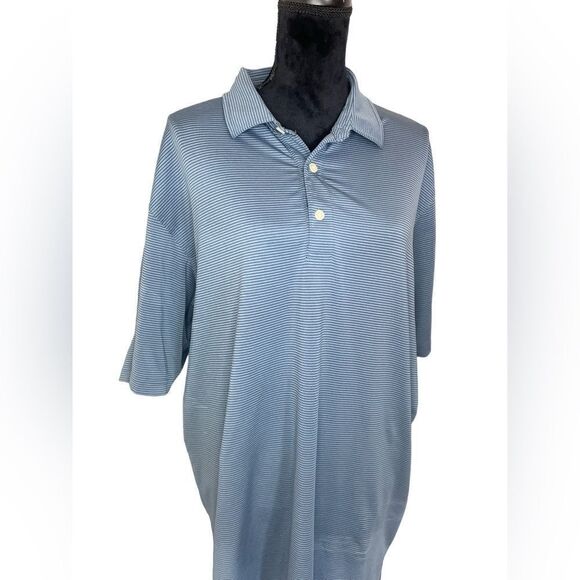 NWOT DUNNING GOLF MENS STRIPED BLUE & BLACK GOLF POLO SIZE XL - Picture 4 of 6